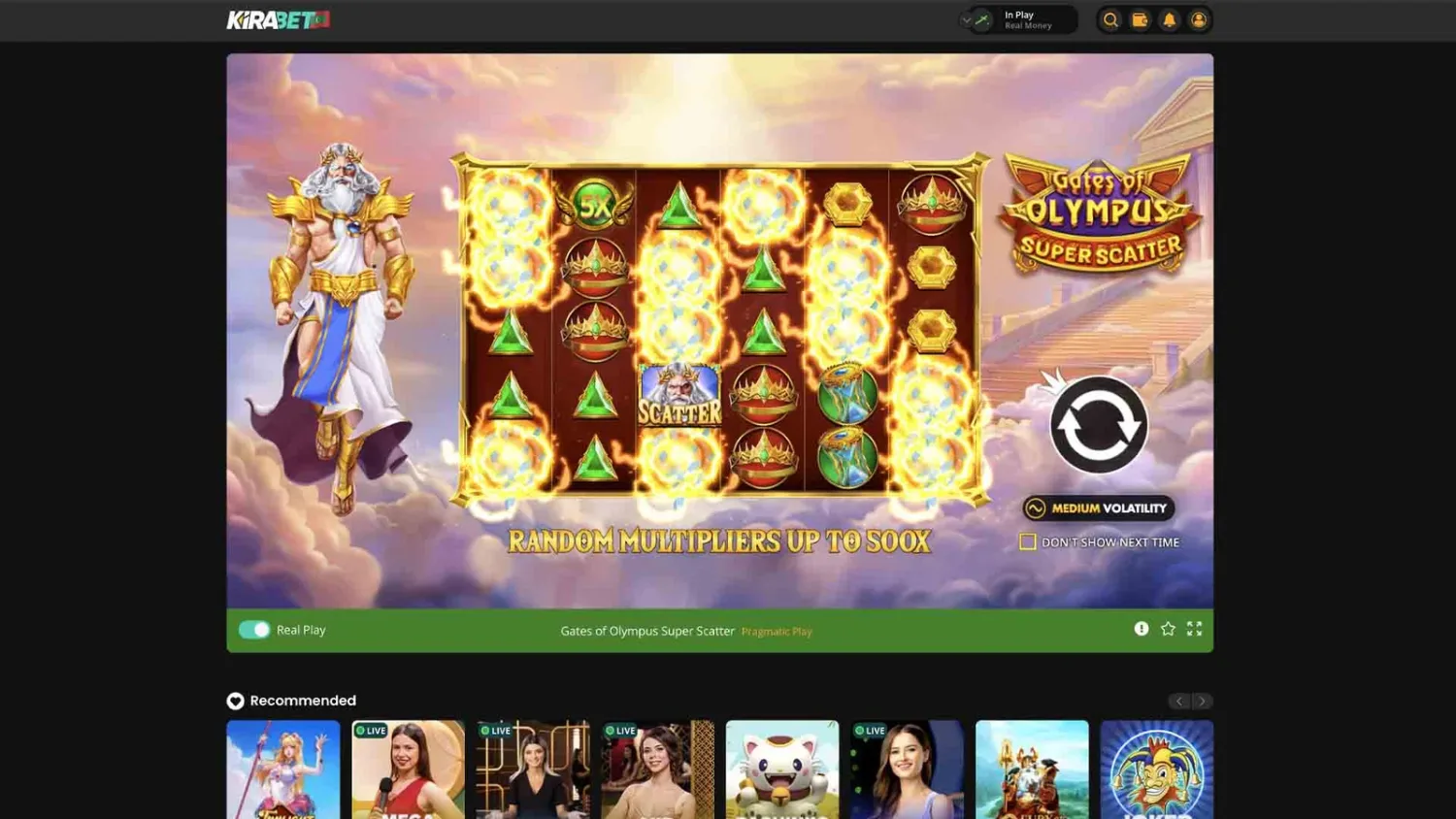 The in-game information panel showing the RTP of the slot