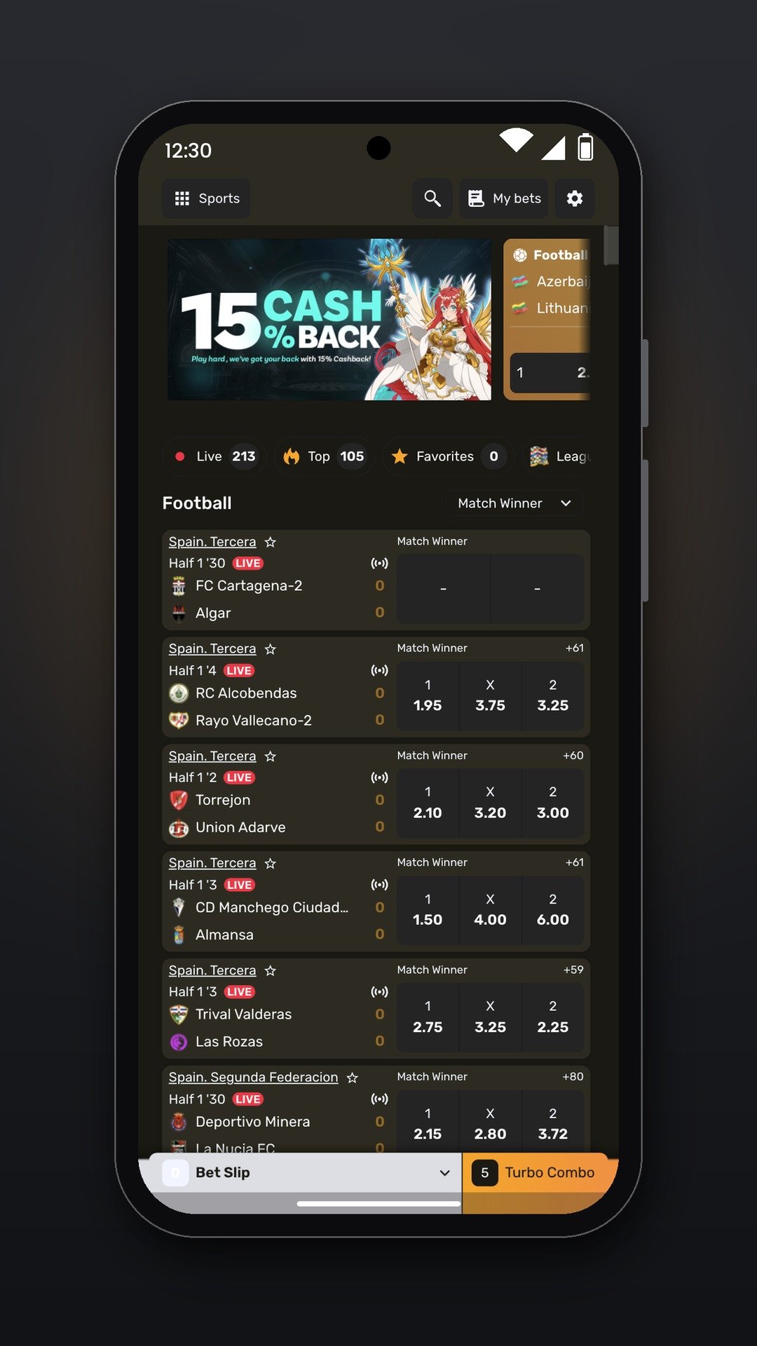 Kirabet sportsbook on Android
