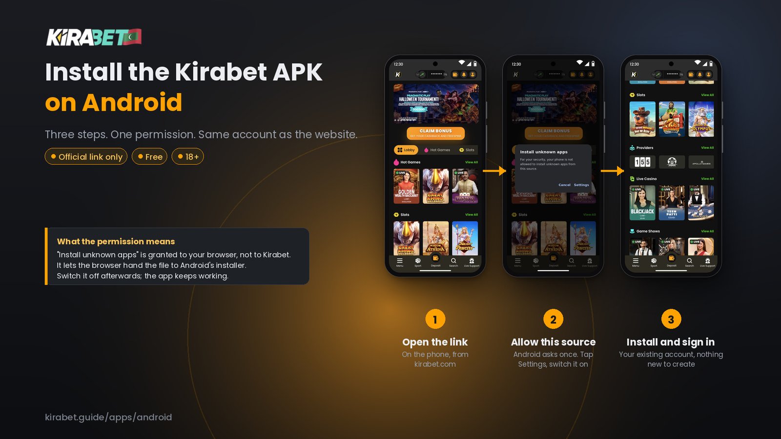 Installing the Kirabet APK on Android in three steps