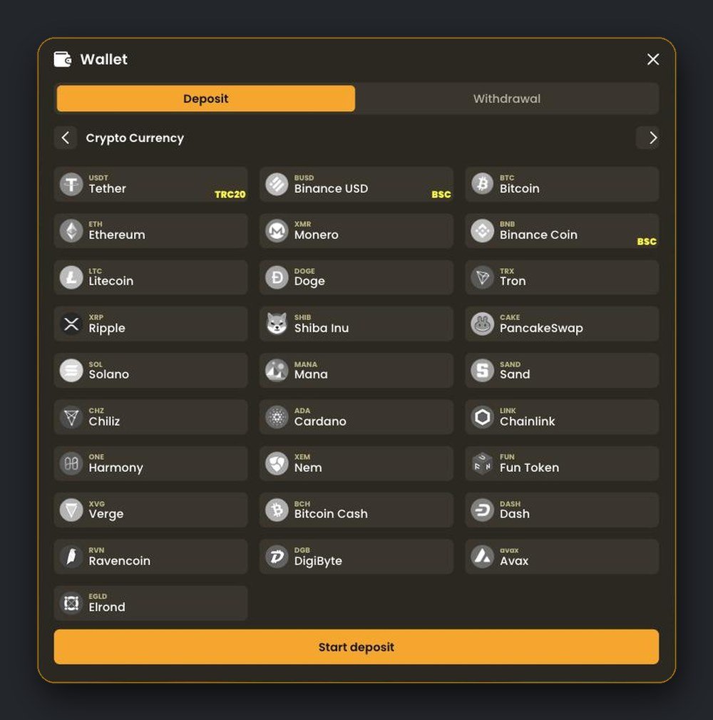 Cryptocurrencies accepted for Kirabet deposits
